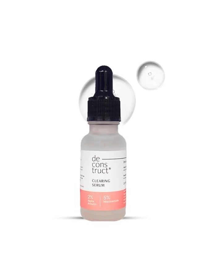 Deconstruct 5% Niacinamide Serum + 2% Alpha Arbutin Clearing Serum| Clinically Tested| Reduces Dark Spots, Pigmentation, Acne Marks & Tanning |4-in-1 Multi-Benefit |Non-Irritating | 20ml - Image 1